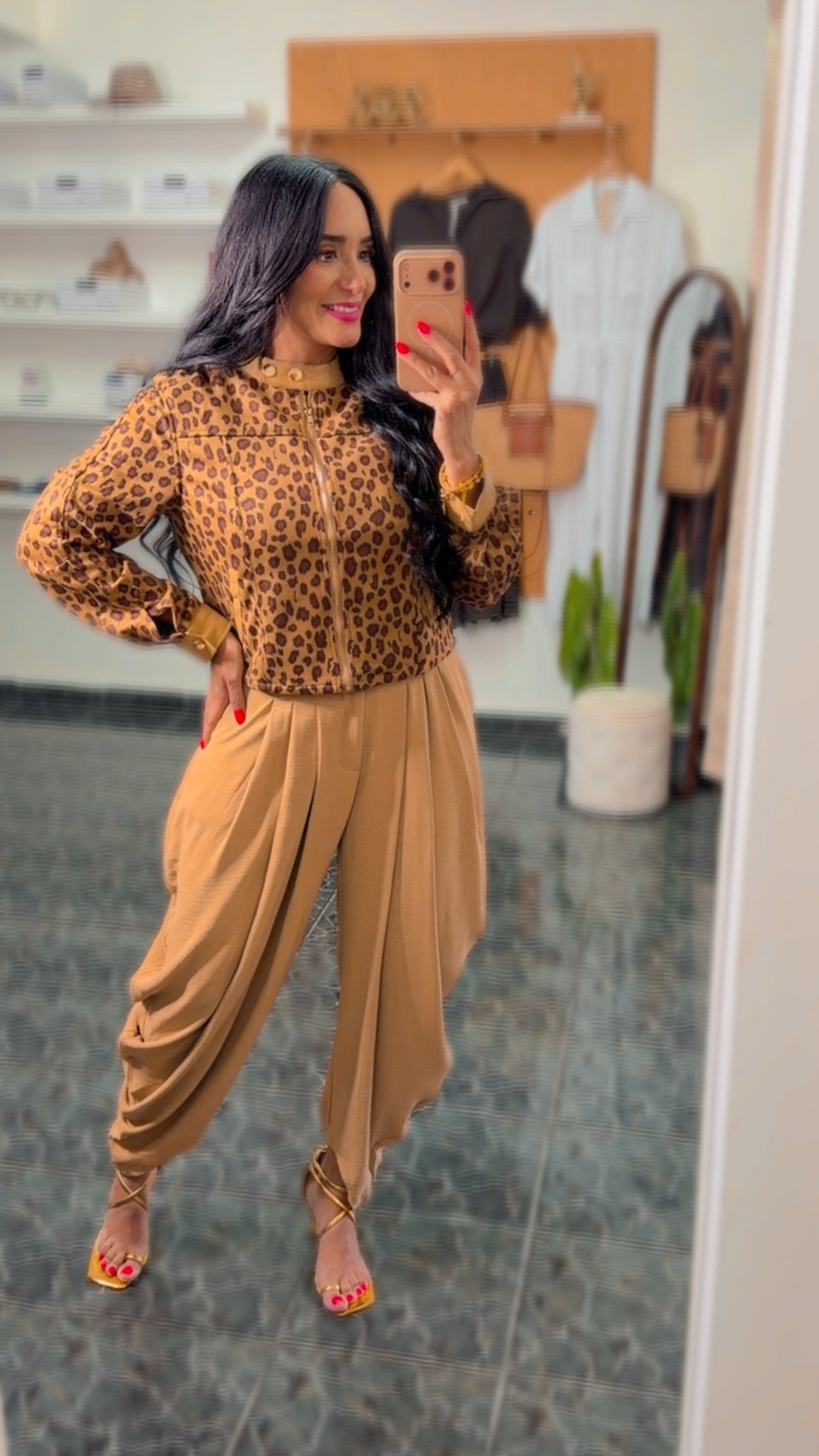 Leopard Suede Jacket