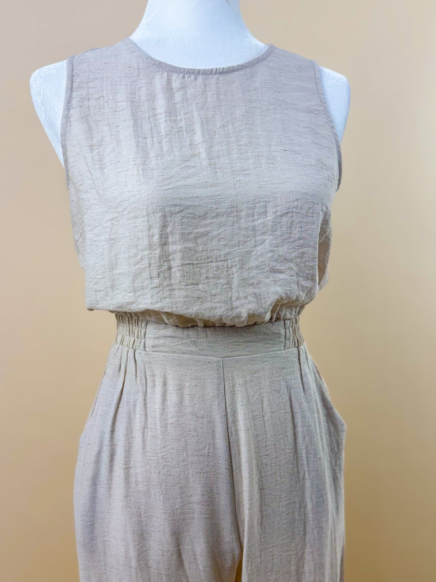 Oatmeal Linen Jumpsuit