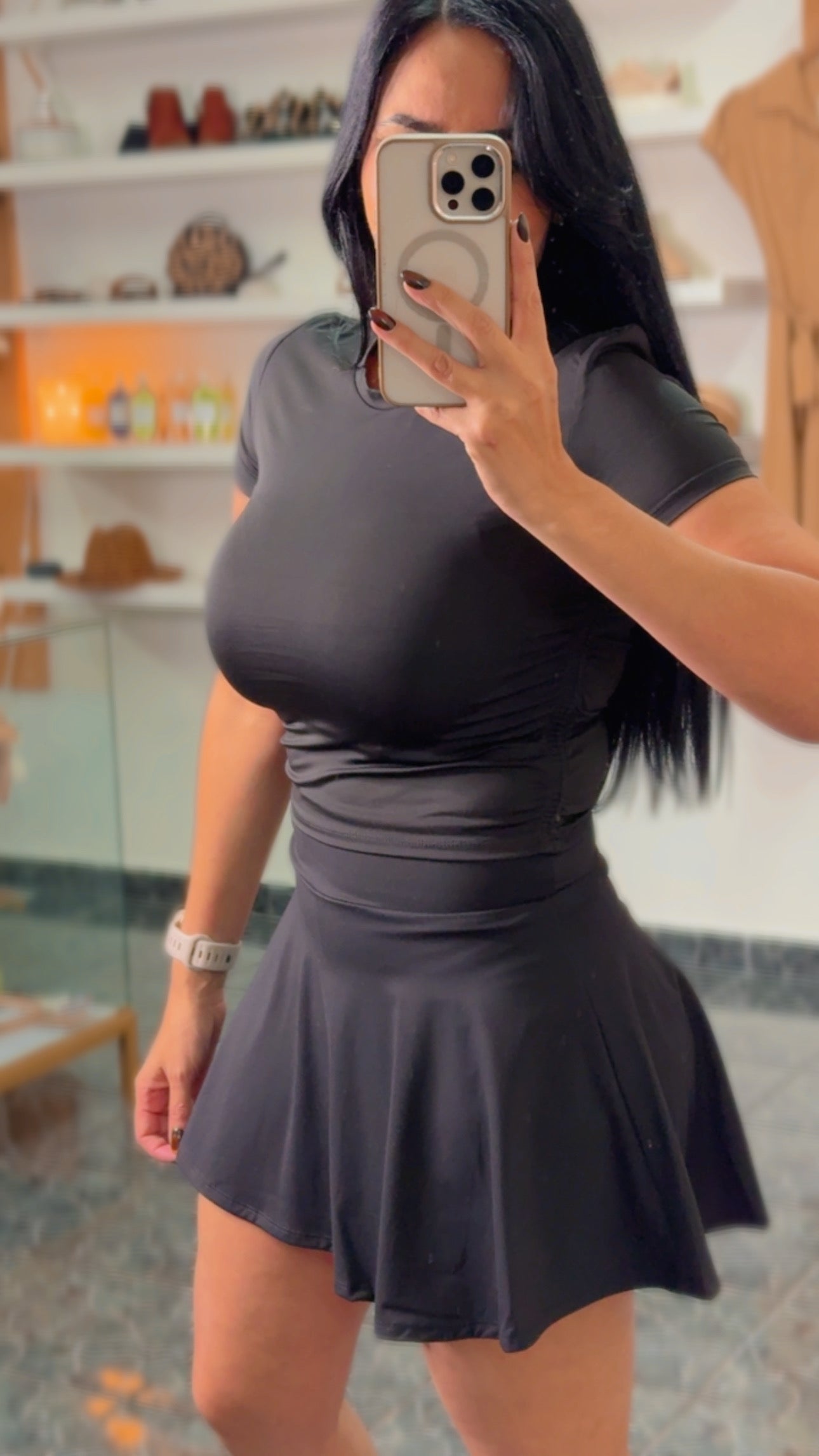 Black Workout Skort Set