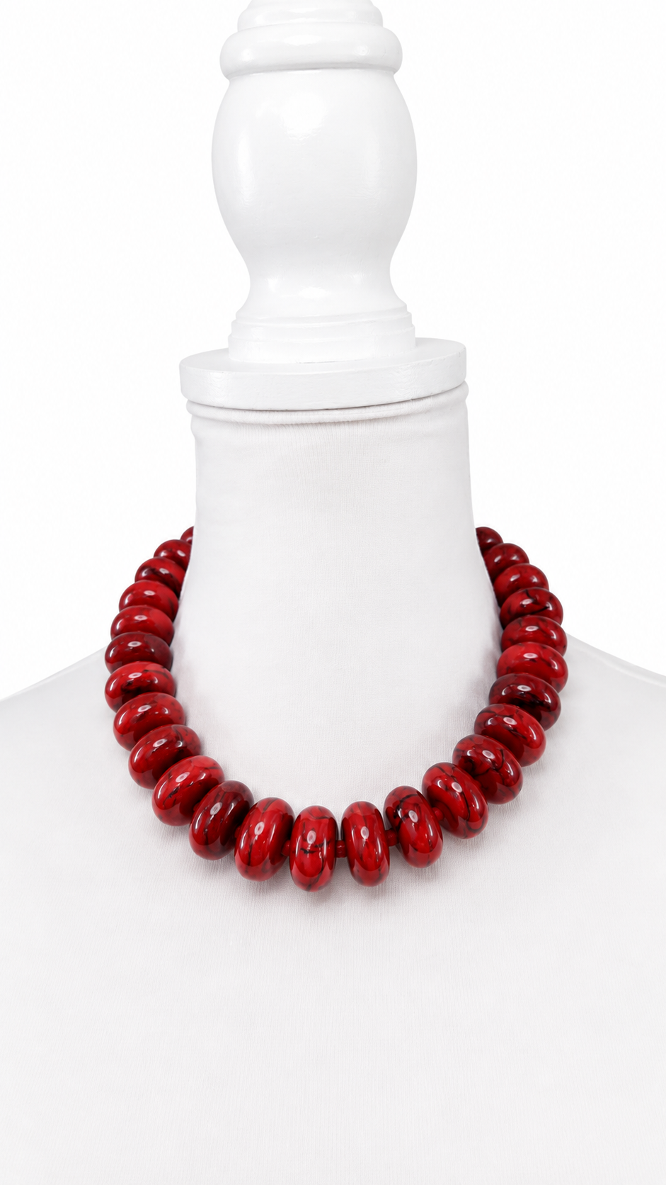 Red Acrylic Beaded Necklace