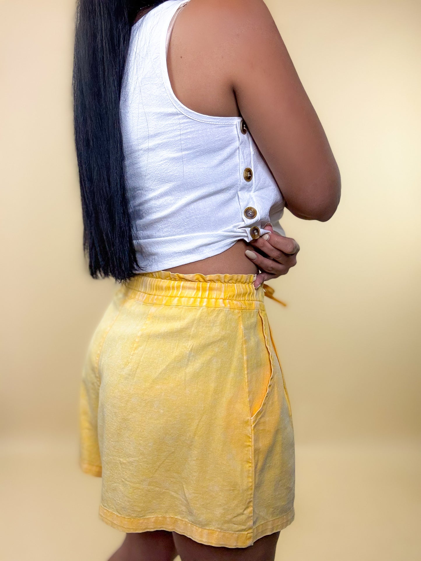 Sunflower High Waist Drawstring Shorts