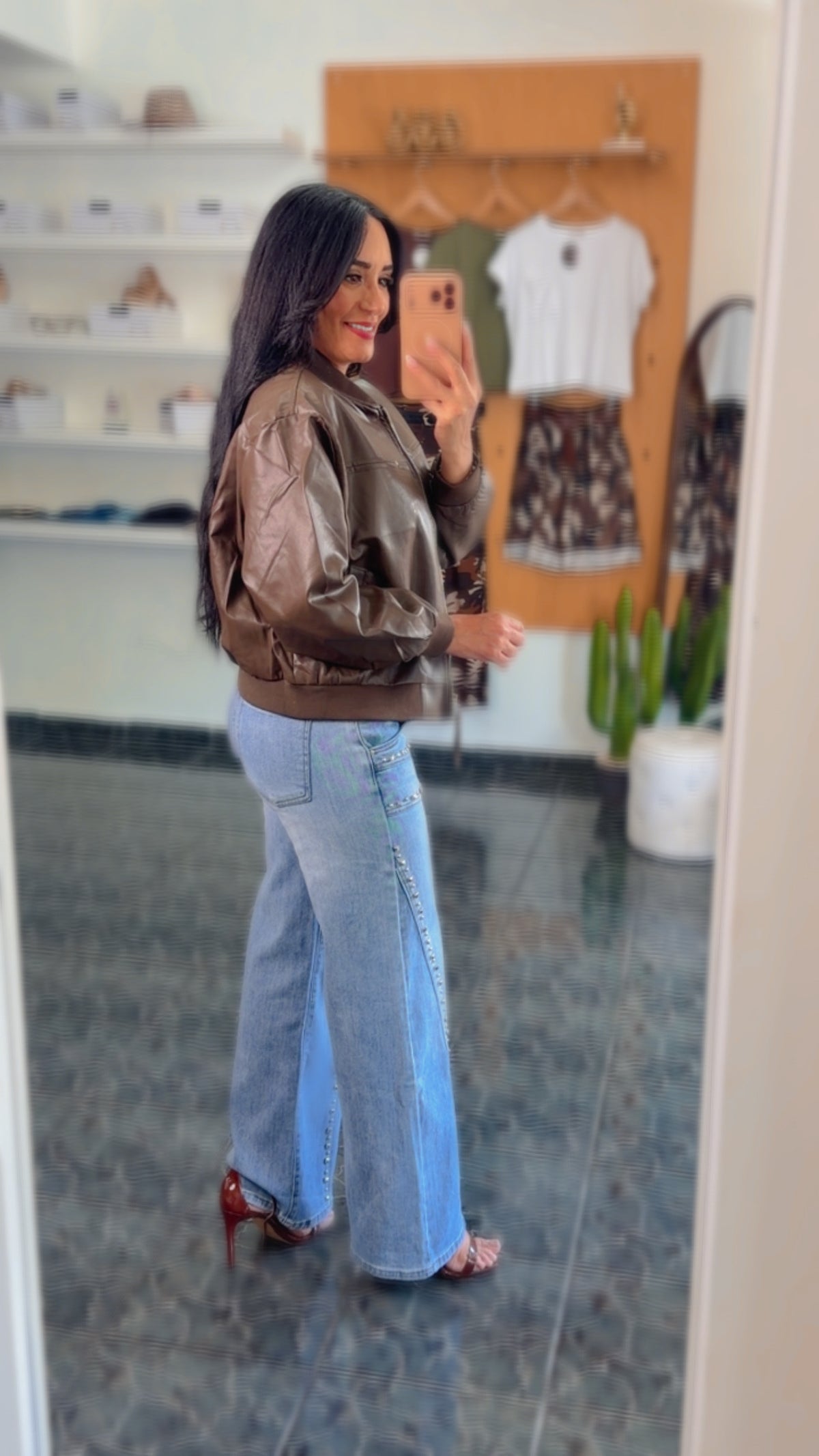 Brown Onesize Leather Jacket