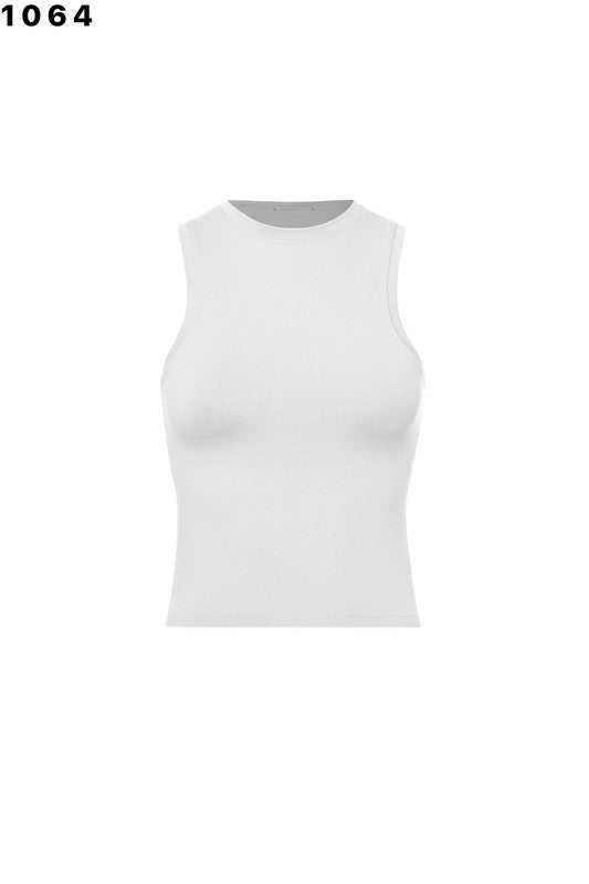 White Skinny Band Smooth Muscle Tank Onesize