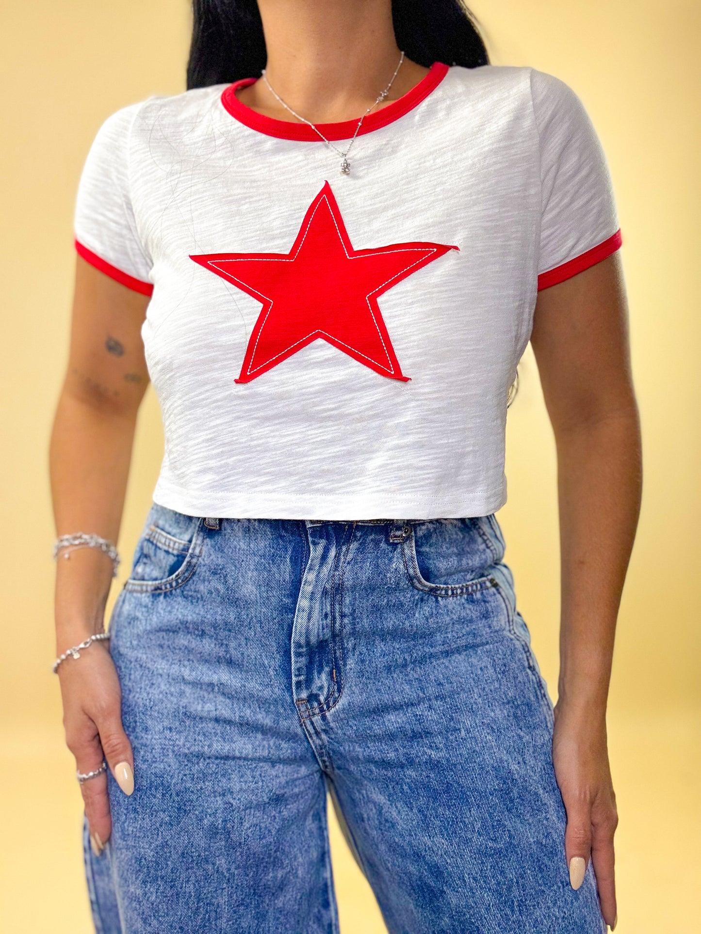 Cropped Red Star Tshirt