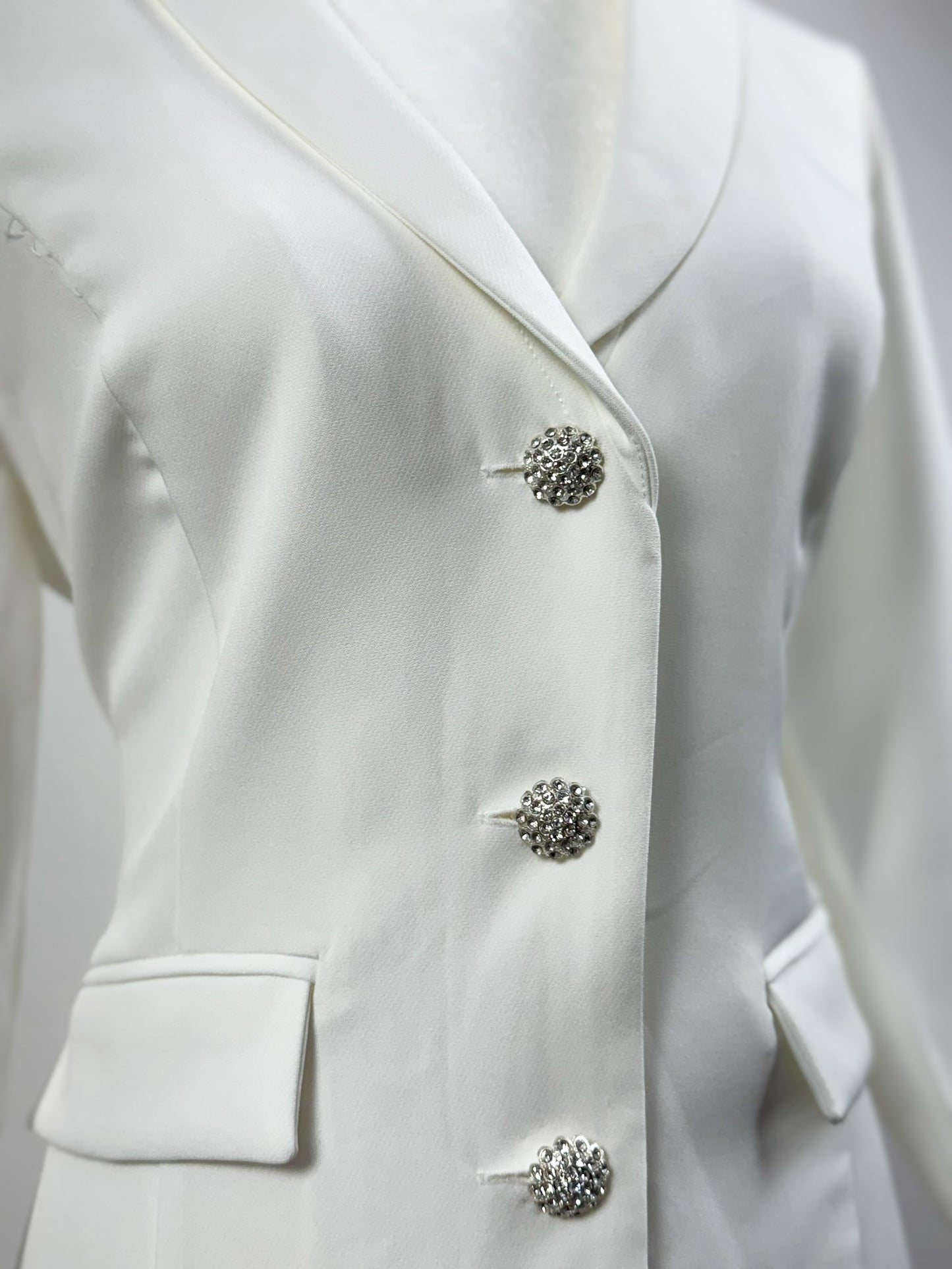 Blazer Rhinestone Buttons Dress