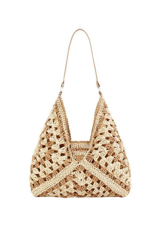 Vintage Woven Straw Crochet Bag