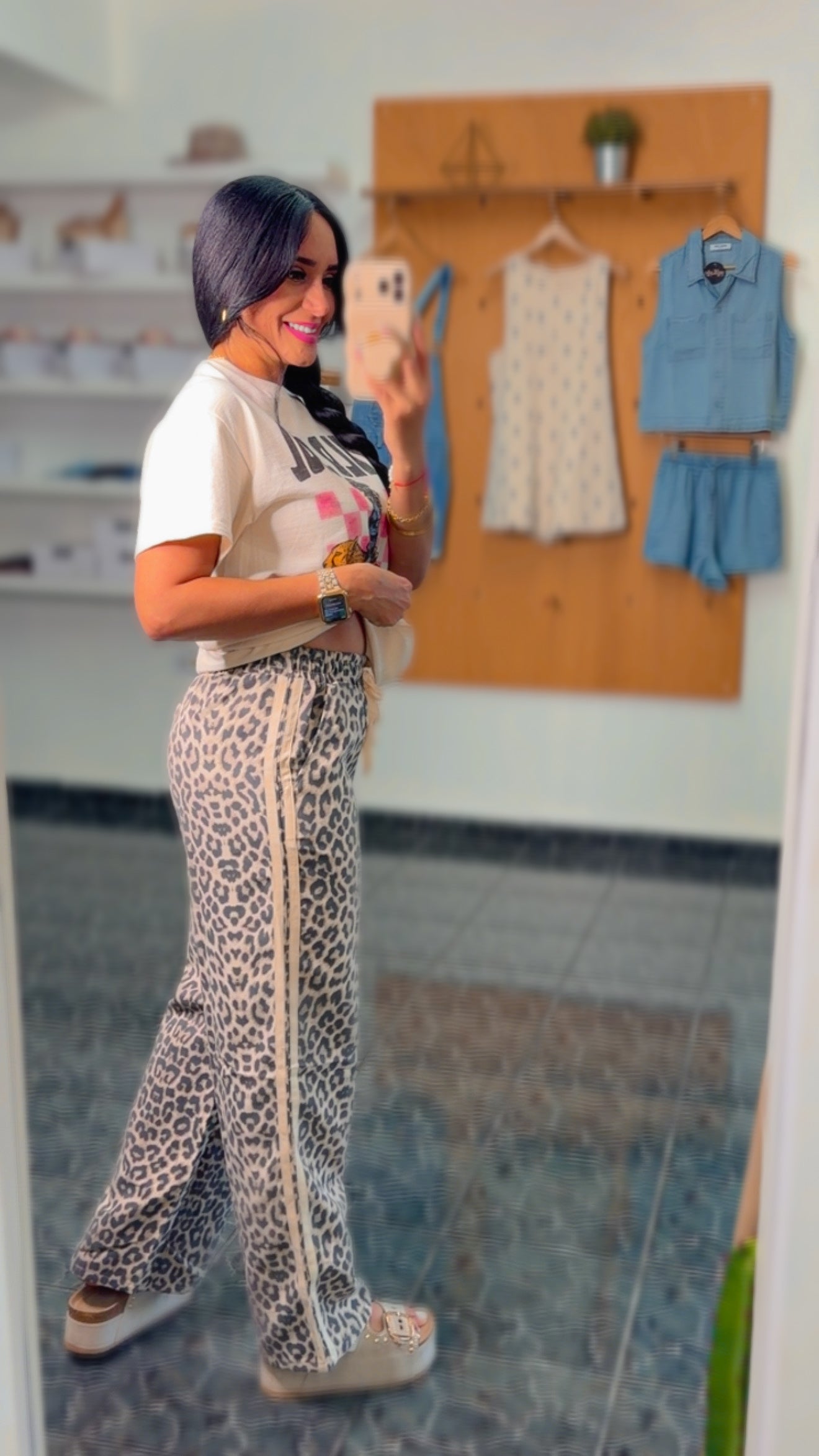 Cream Leopard Pants