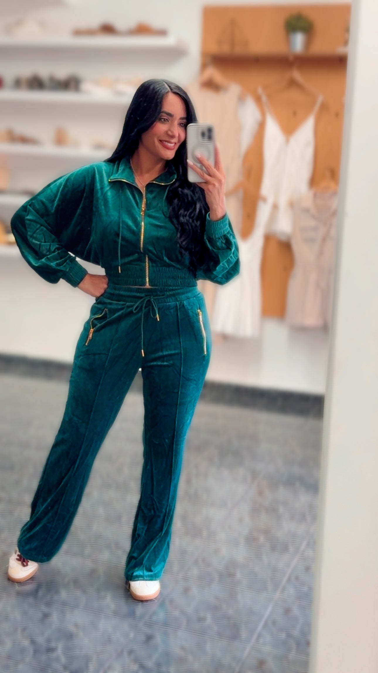 Hunter Green Velvet Set