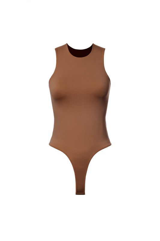 Gingerbread Smooth Spandex Tank Bodysuit