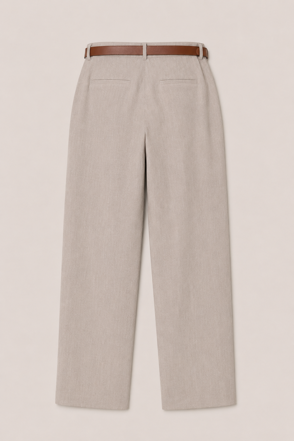 Sand Linen Belted Pants