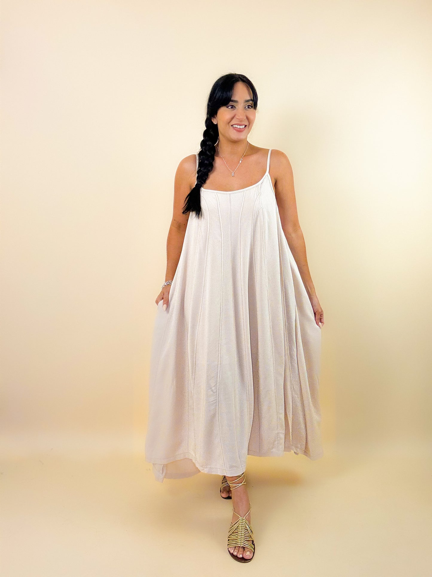 Natural Flowy Cami Dress