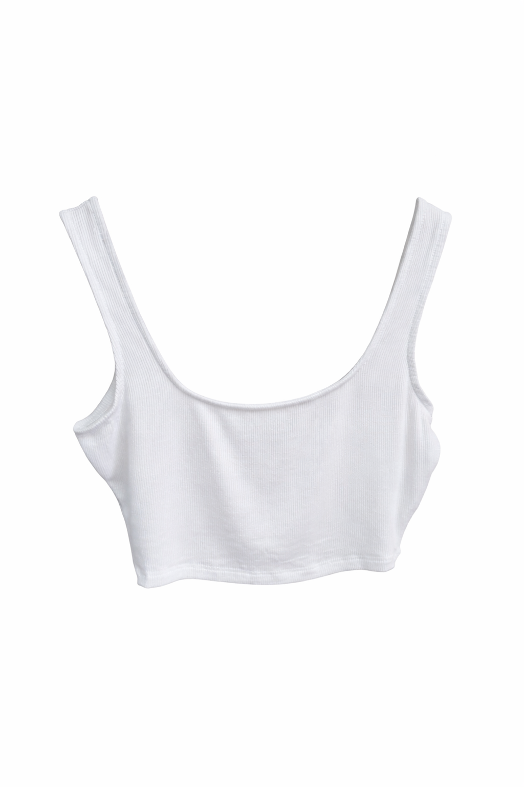 Ribbed Rayon Squared Neck Crop Top
