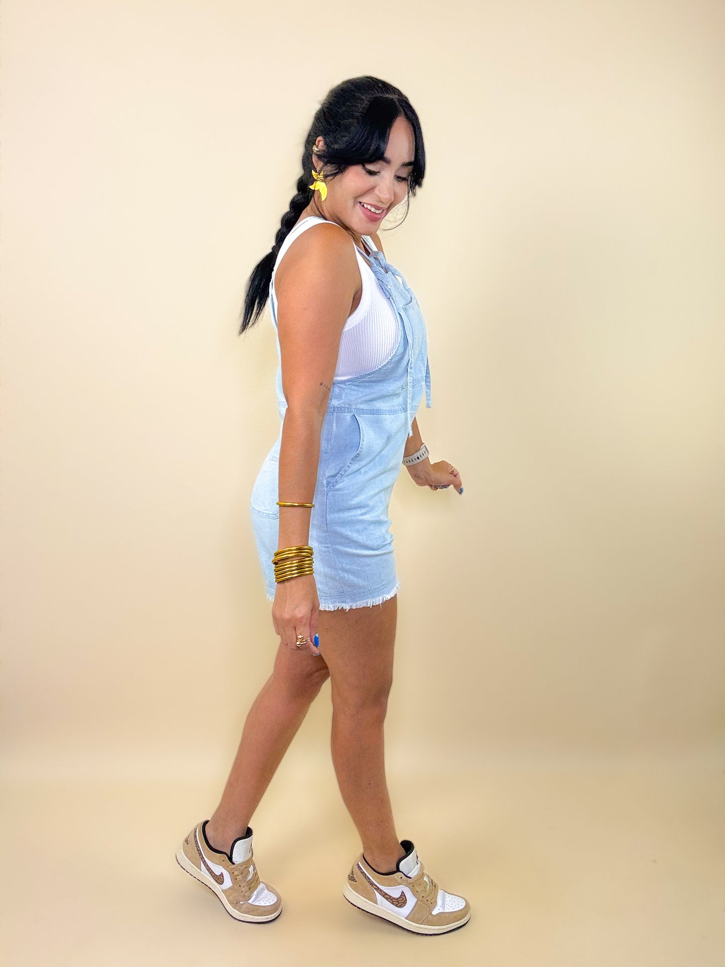 Light Washed Denim Romper (restock)