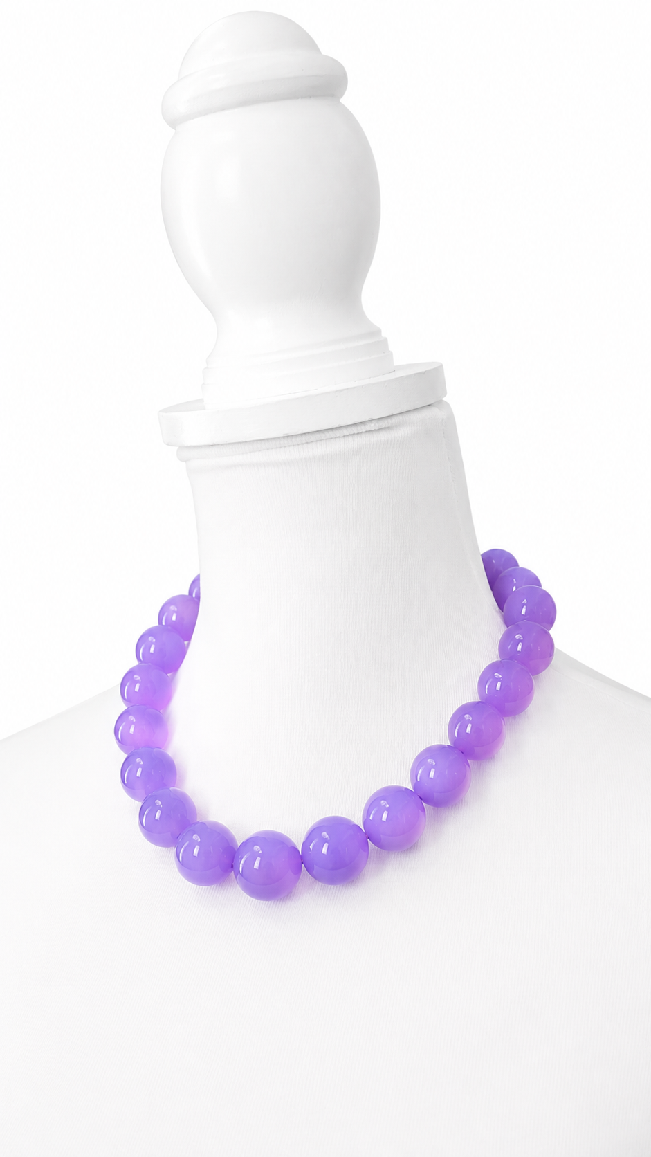 Light Purple Semi Transparent Beaded Necklace