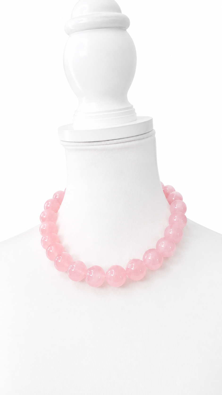 Pink Semi Transparent Beaded Necklace