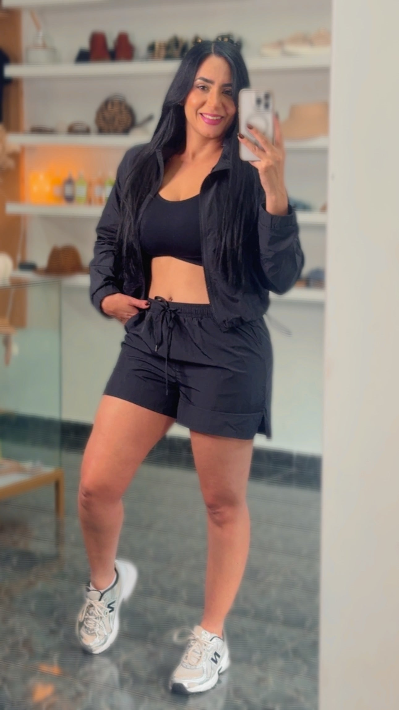 Black Jacket/Shorts Set