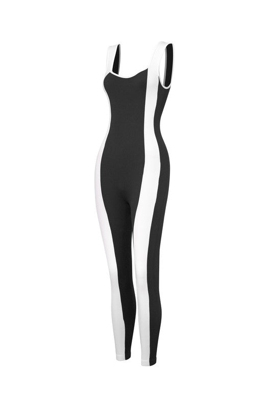 Black & White Ribbed Side Contrast Jumper