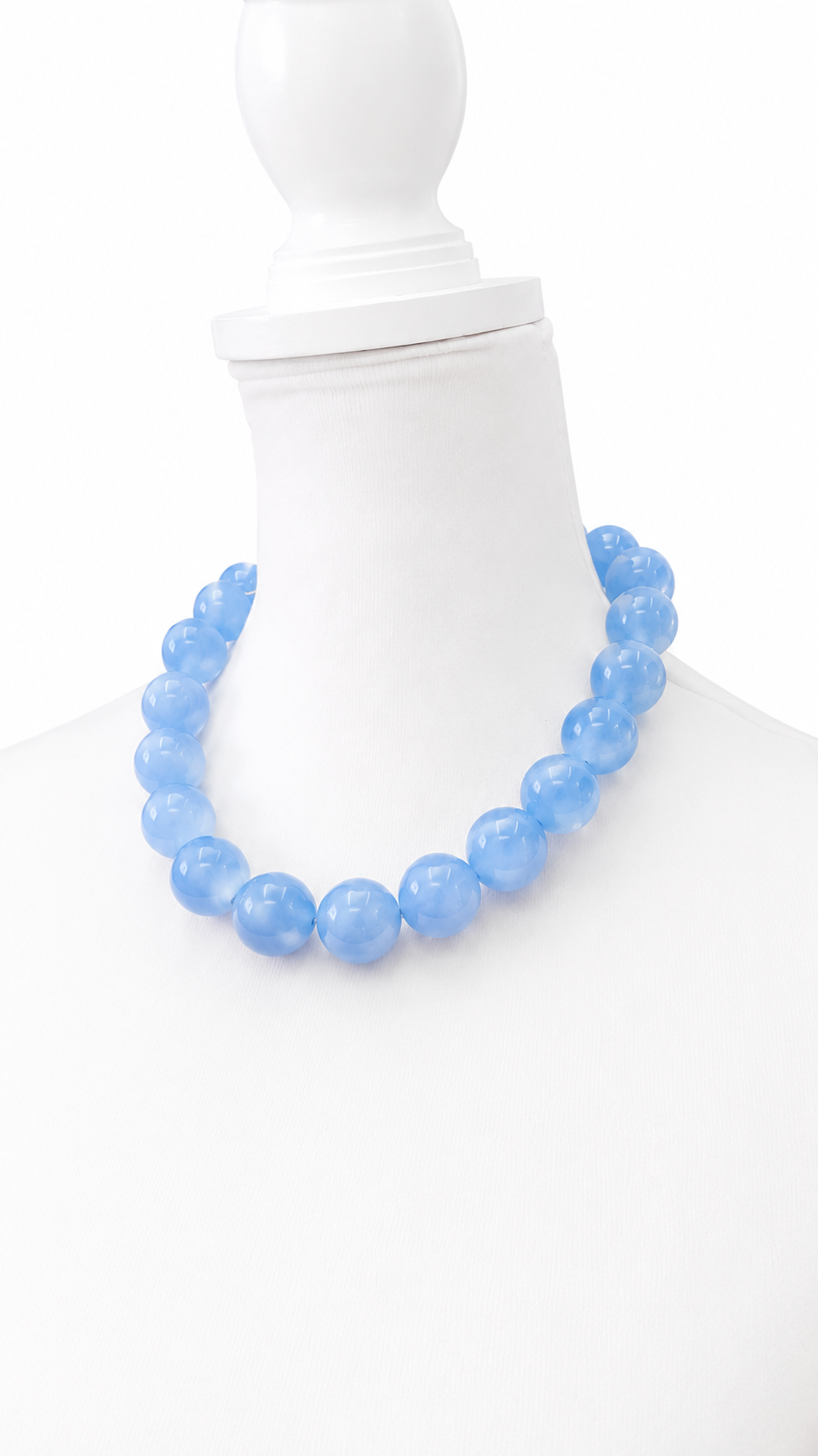 Blue Semi Transparent Beaded Necklace
