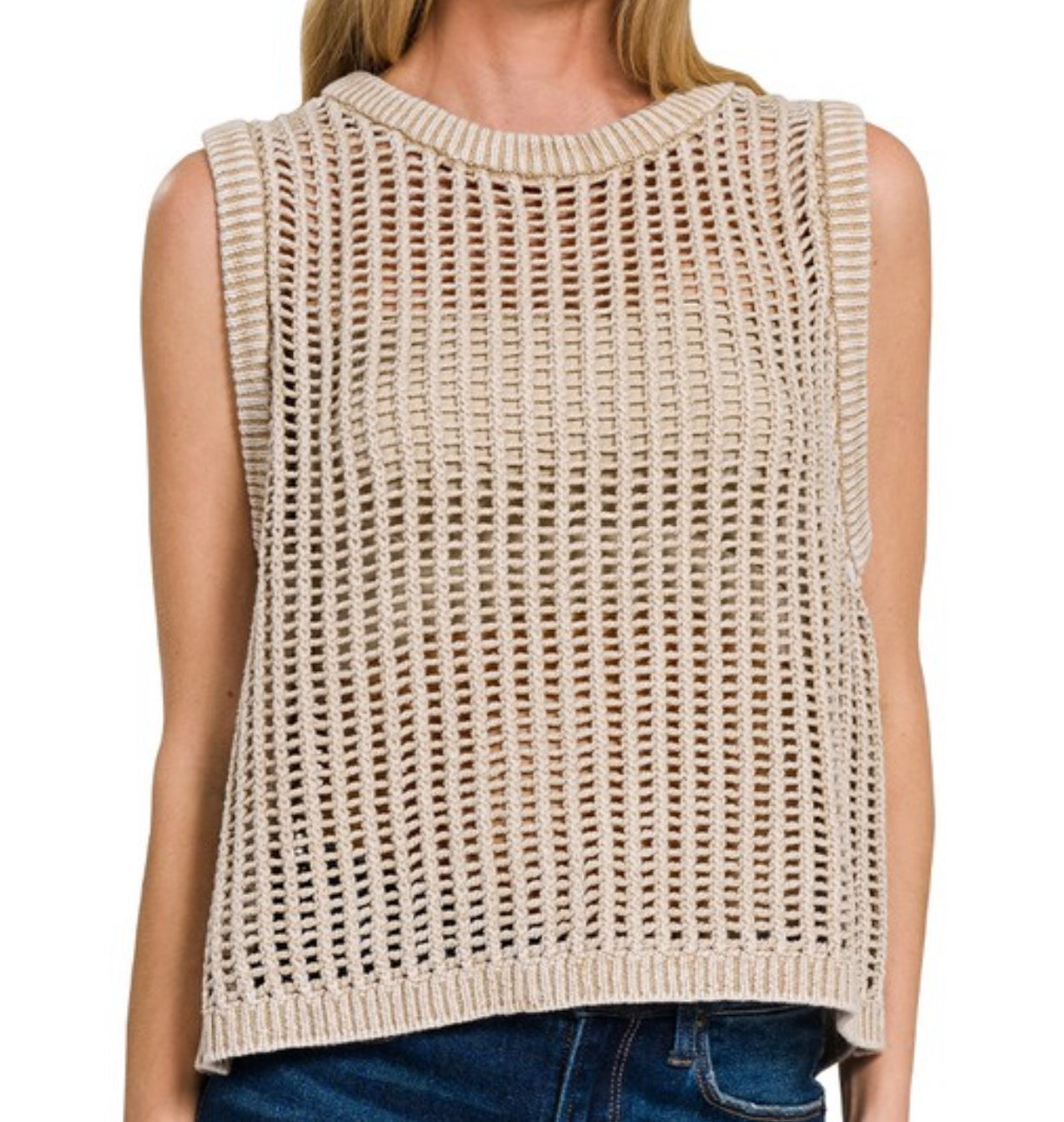 Oversized Crochet Vest