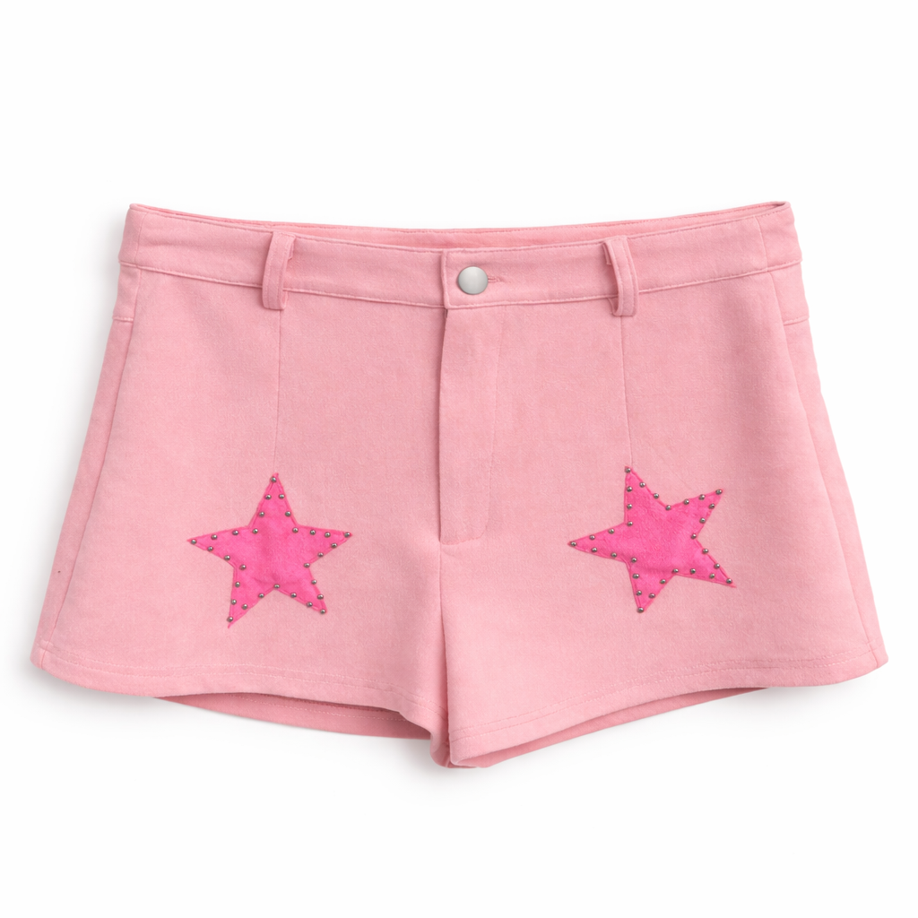 Suede Star Patch Shorts