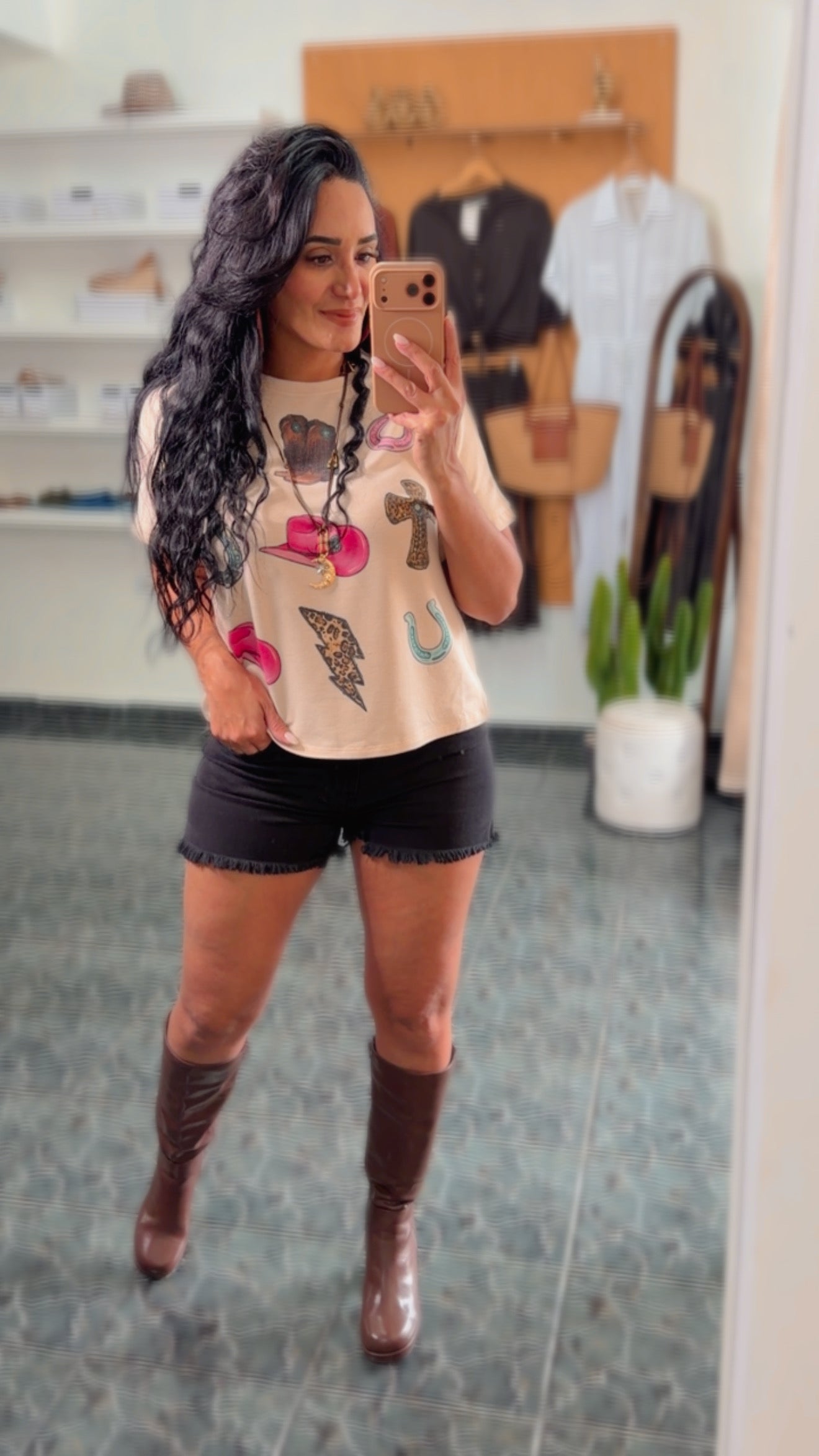 Khaki Howdy Desert French Terry Top