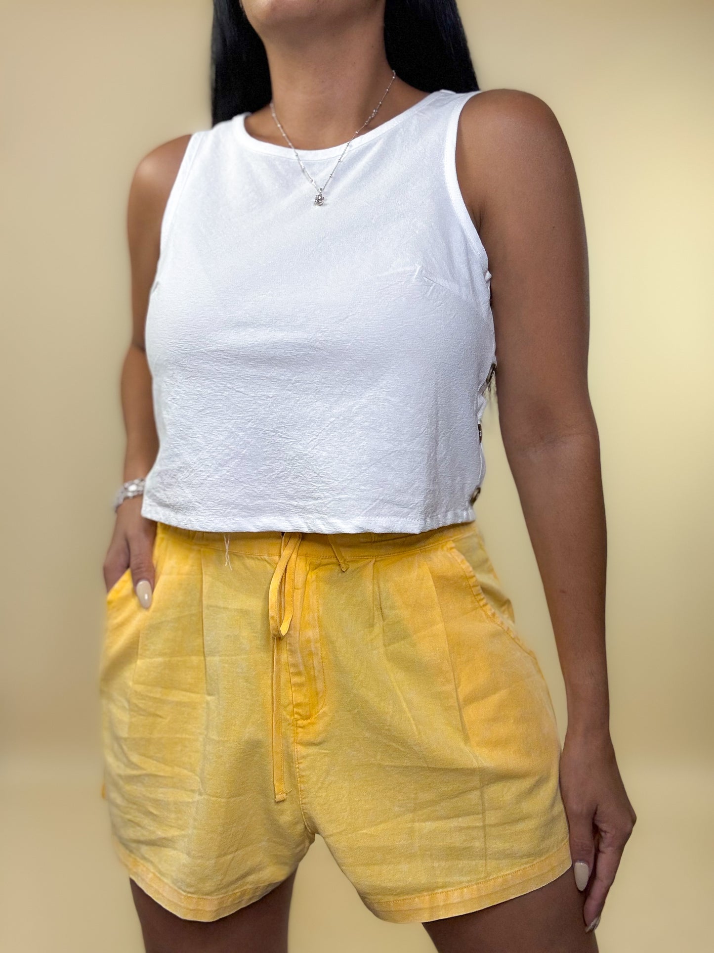 Sunflower High Waist Drawstring Shorts