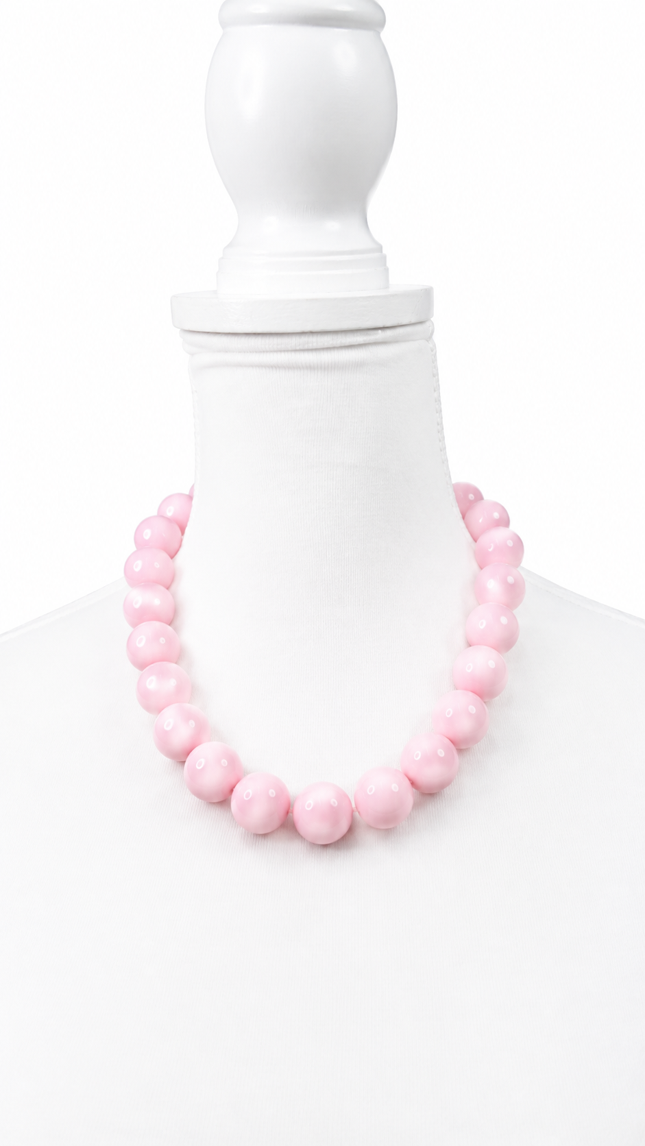 Mable Pink Chunky Resin Beaded Choker Necklace