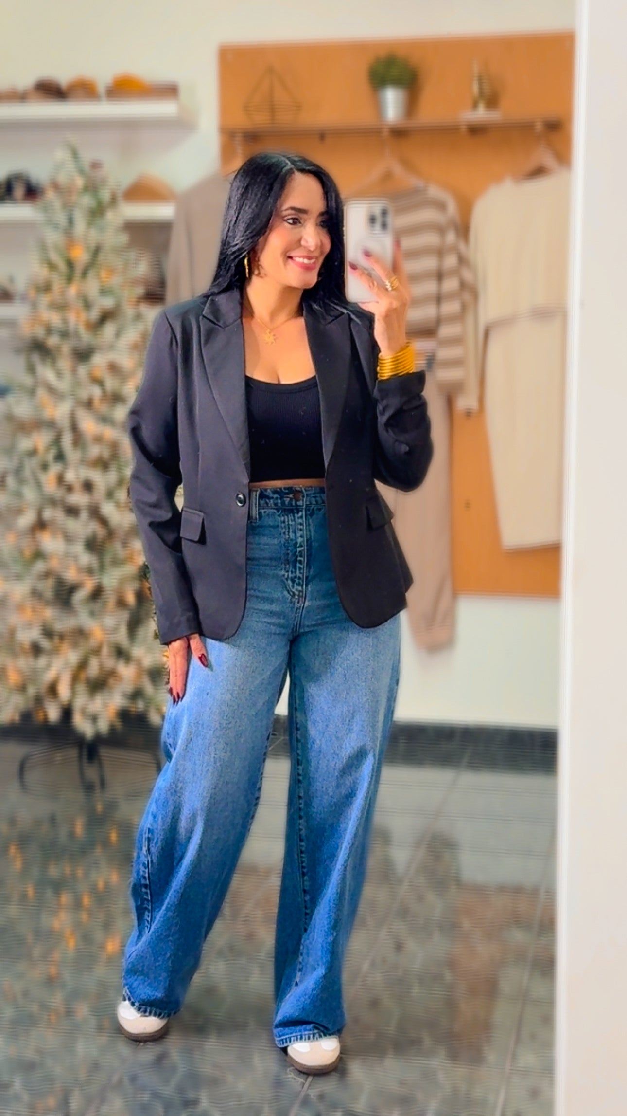 Black Single Button Blazer