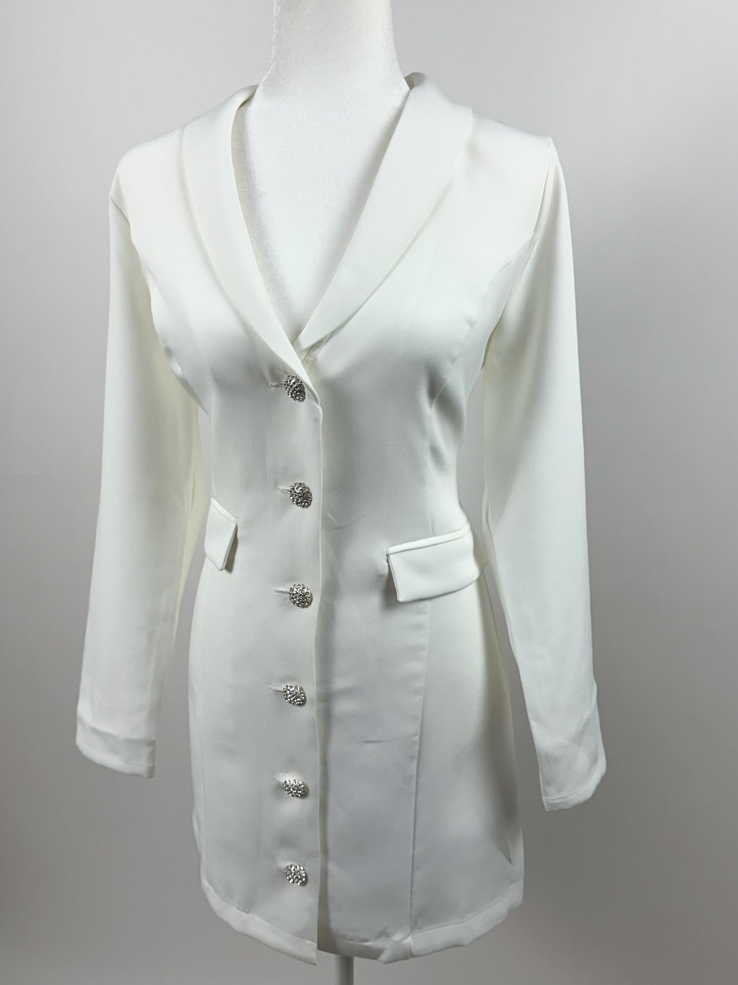 Blazer Rhinestone Buttons Dress