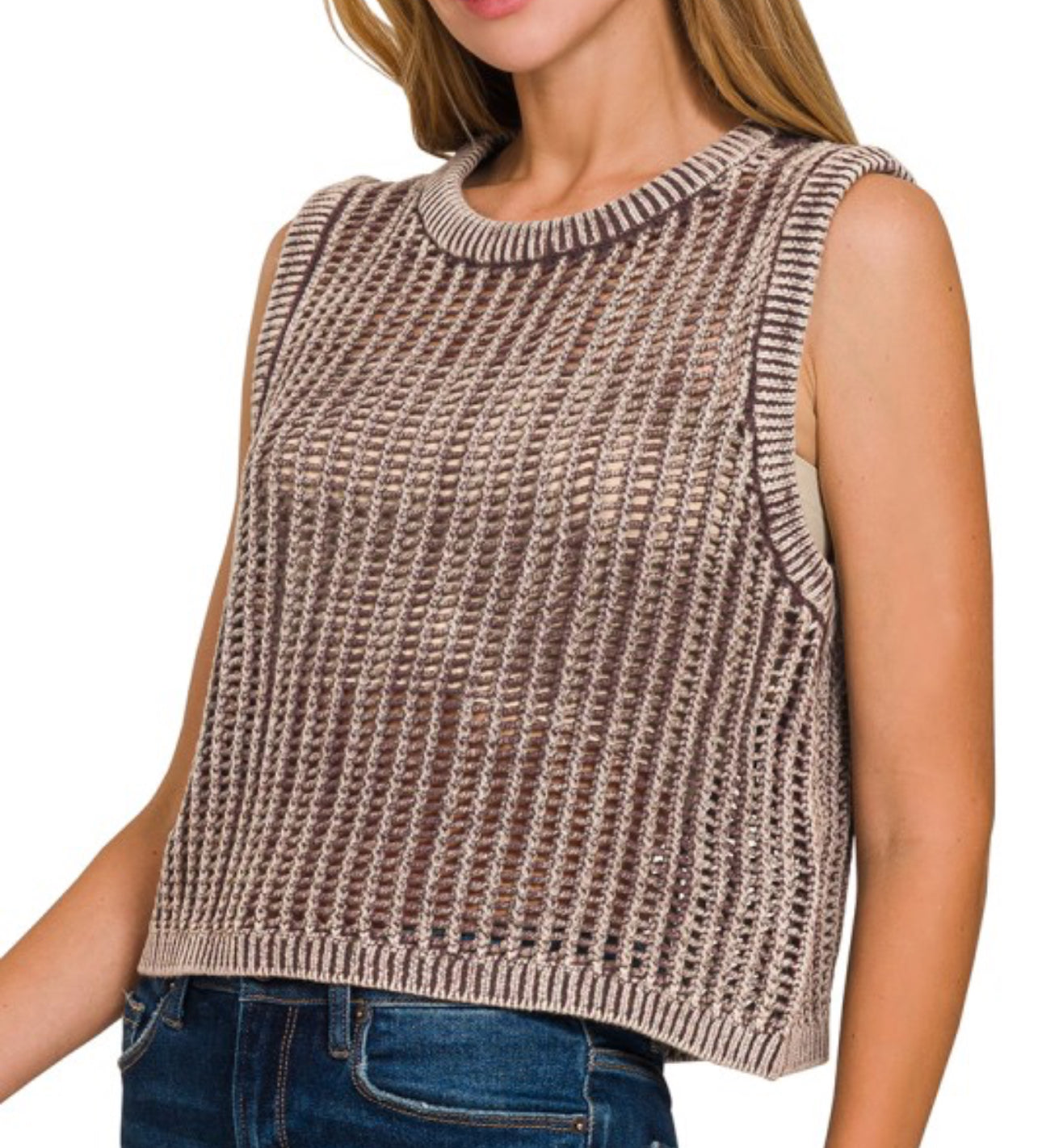 Oversized Crochet Vest