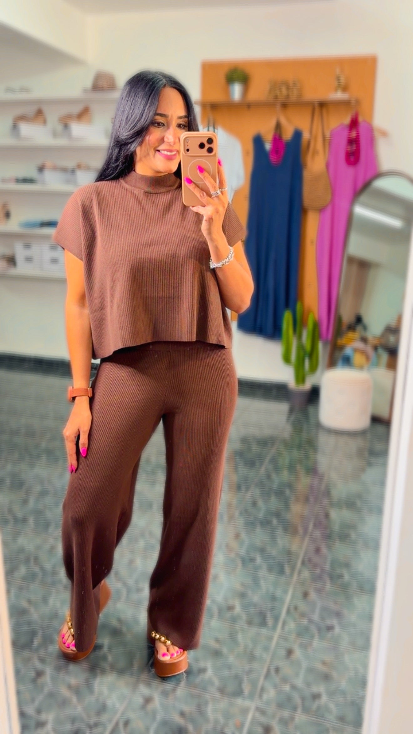 Chocolate Viscose Sweater Set