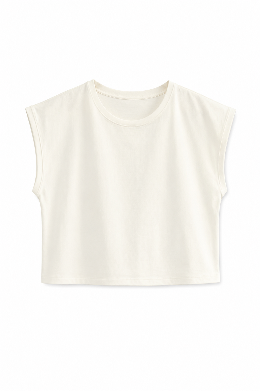 Off White Classic Crew Neck Sleeveless Top