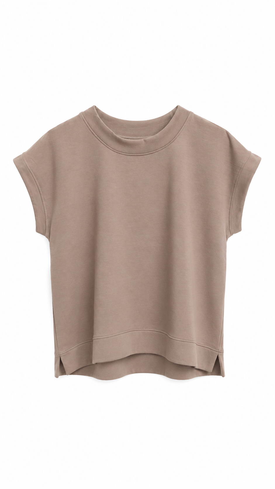 Light Mocha Scuba Pullover Top