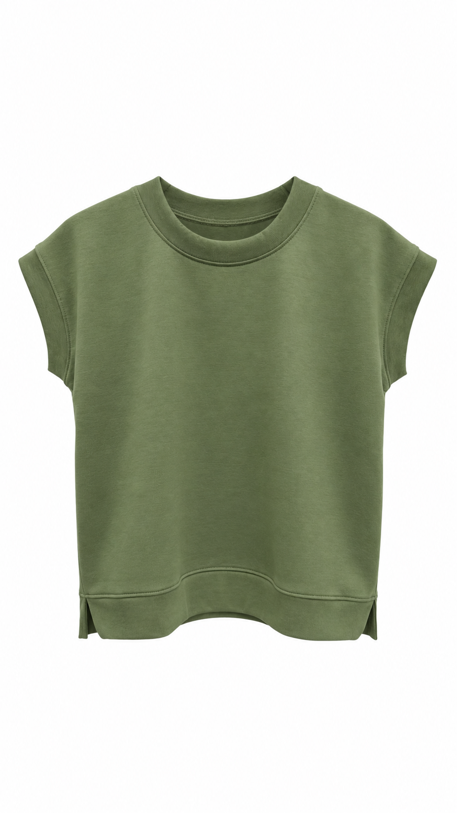 Light Olive Scuba Pullover Top