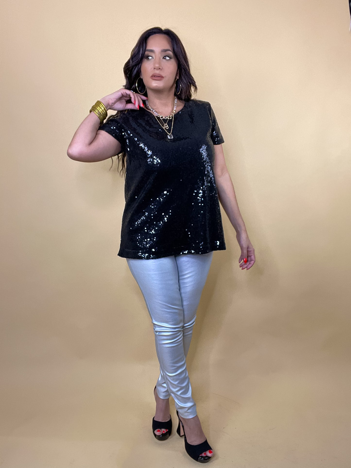 Silver Metallic Pants