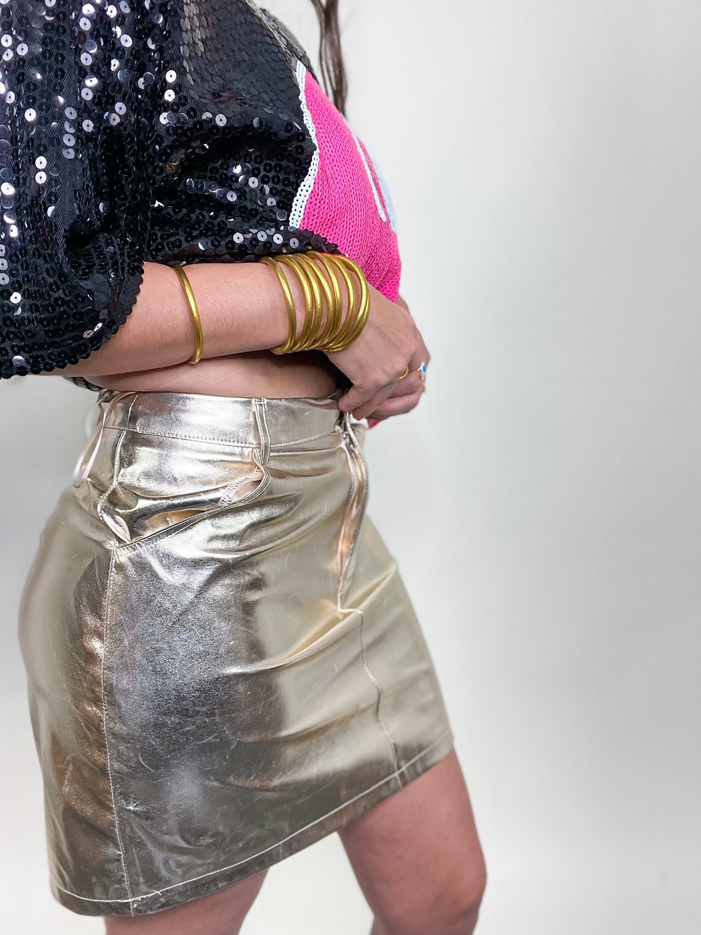 Gold Metallic Skirt