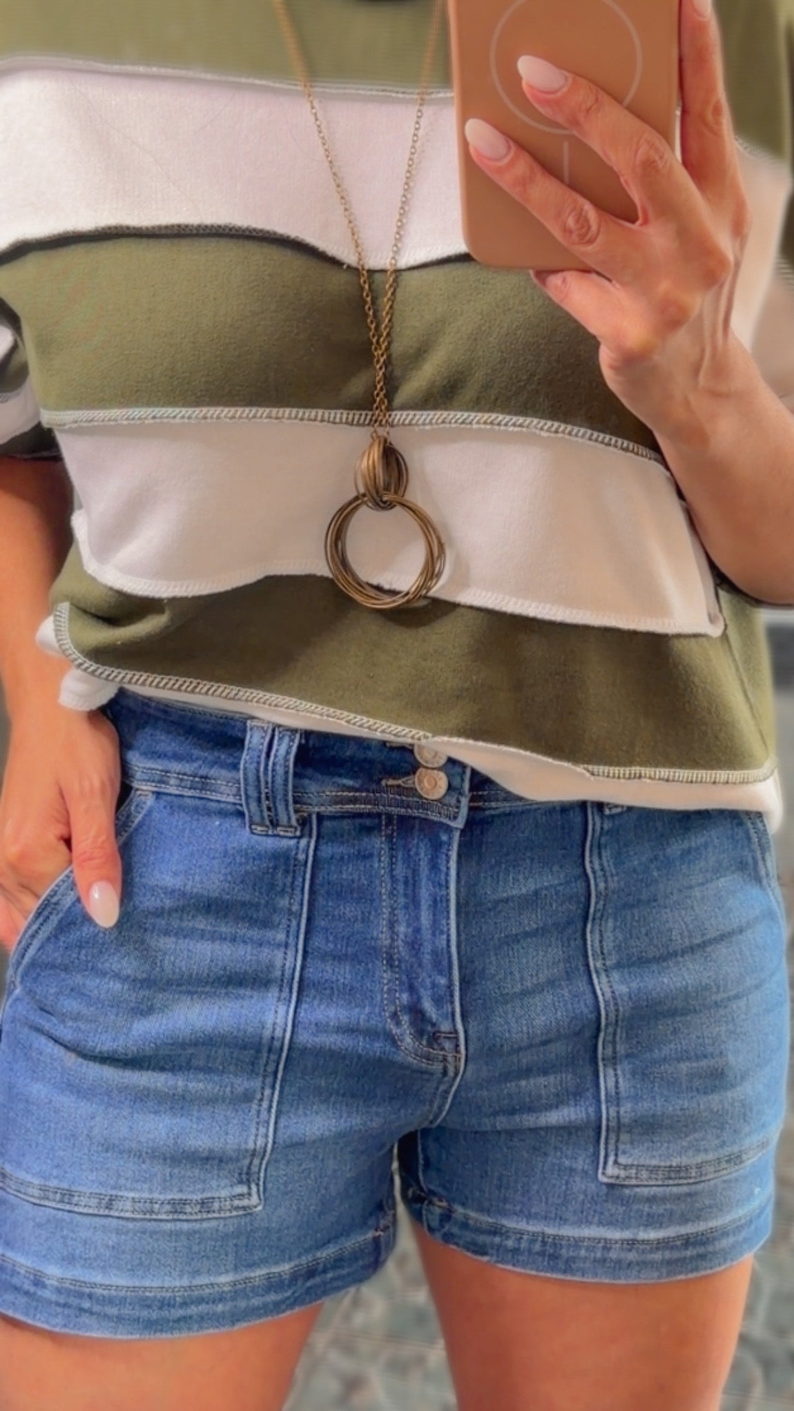 Utility Pocket Denim Shorts
