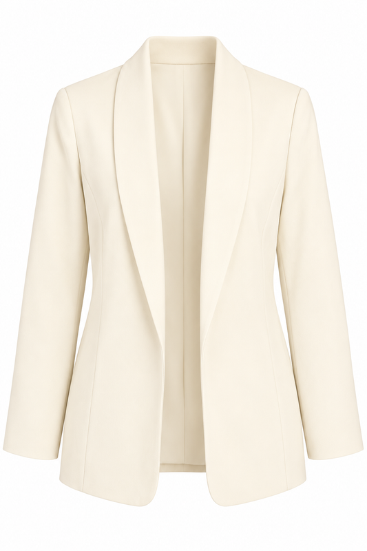 Cream Open Front Blazer