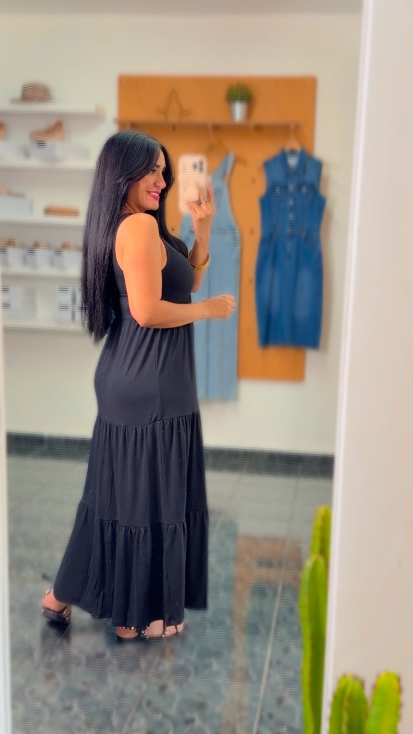 Black Layered Hem Dress