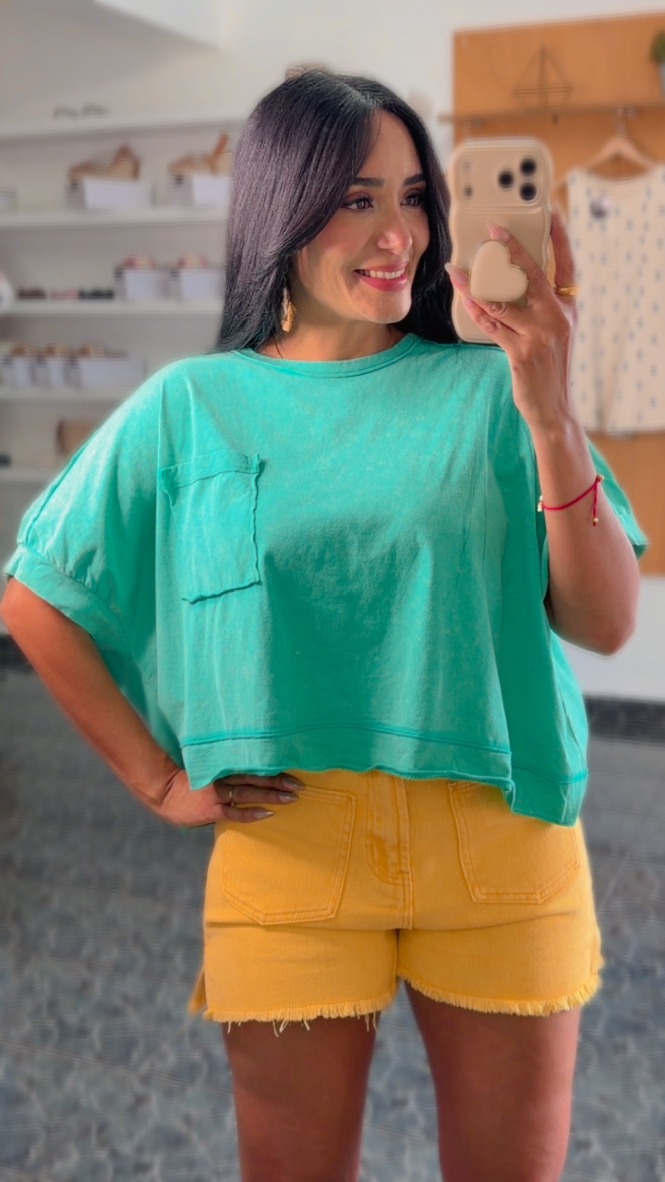 Seafoam Oversized Crop Comfy Knit Top
