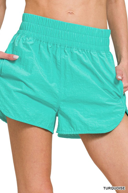 Turquesa Windbreaker Running Shorts
