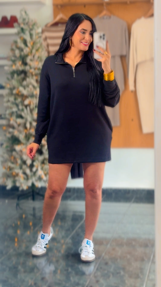 Black Knit Mini Dress
