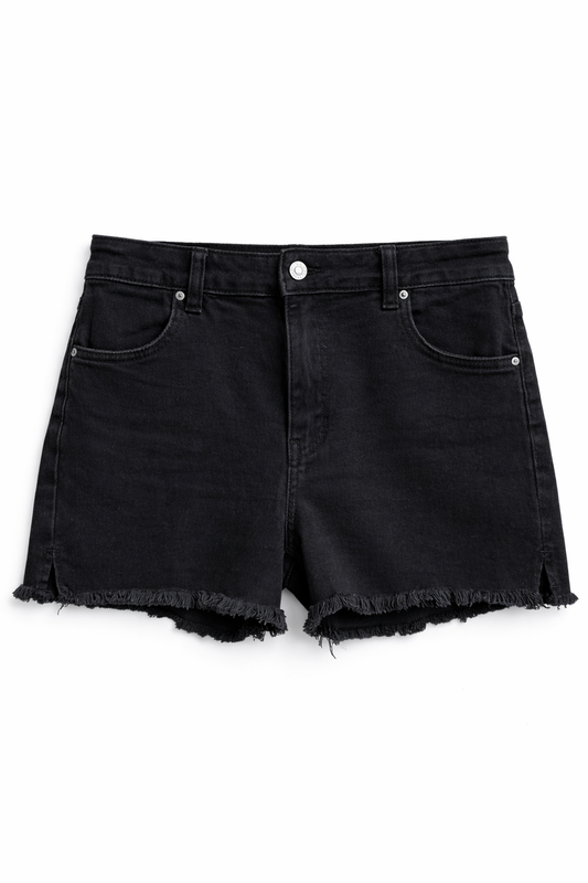 Black Spandex Denim Shorts