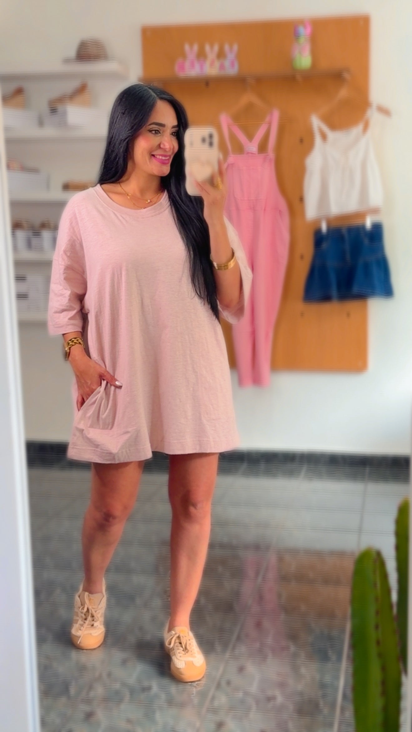 Mauve Tunic Pocket Mini Dress
