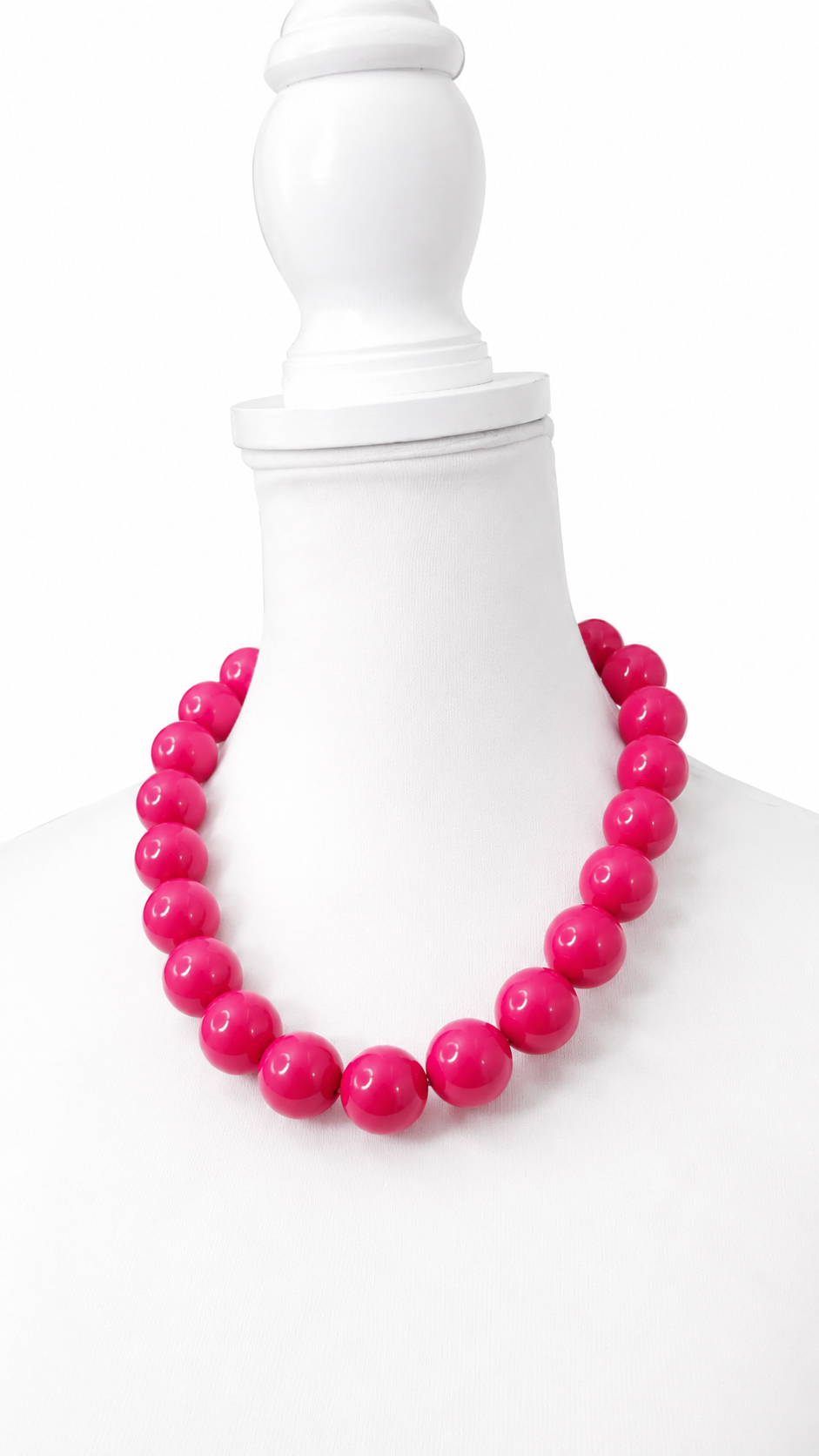 Fuchsia Chunky Beaded Necklace