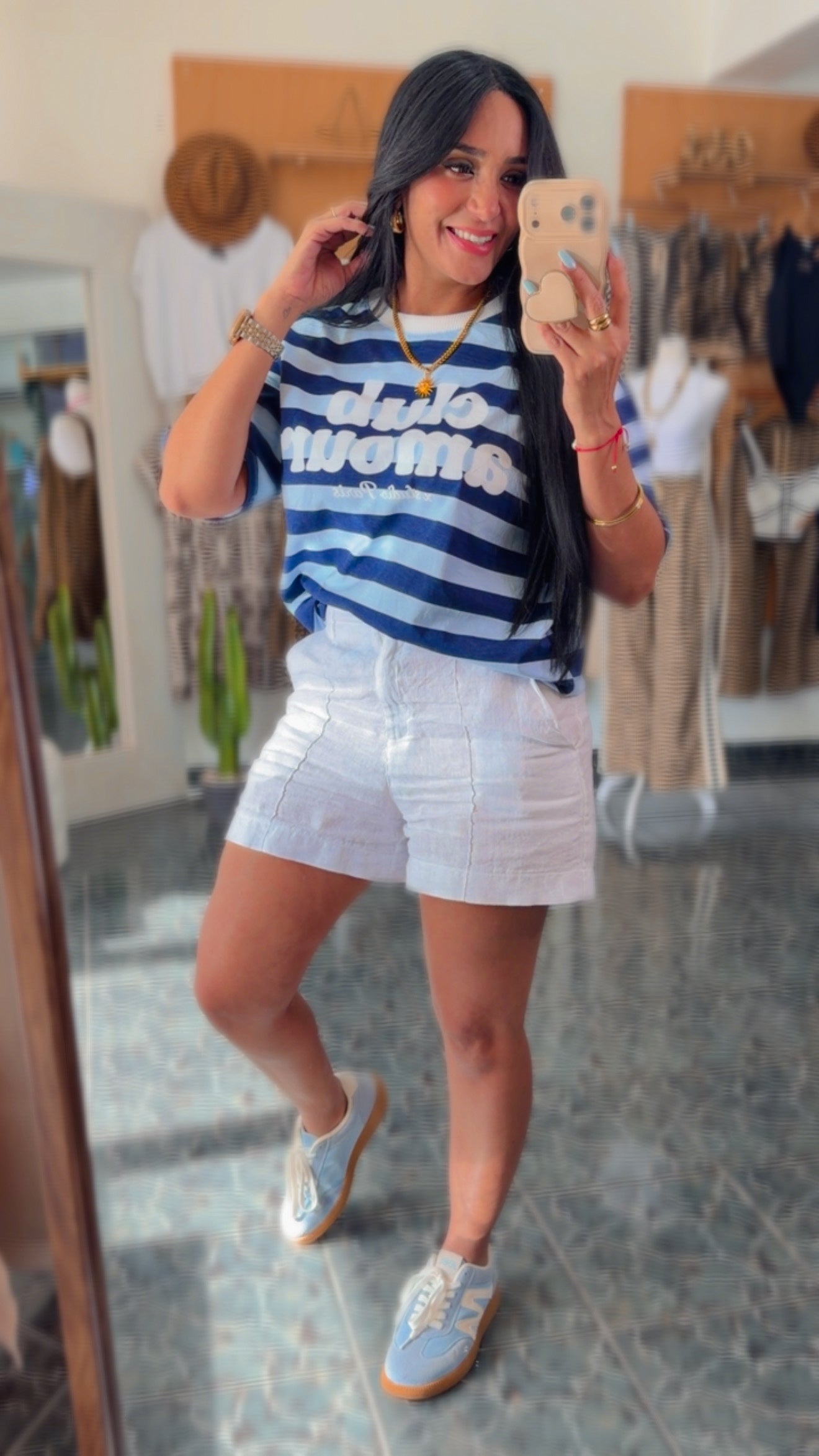 Italy White Linen Shorts