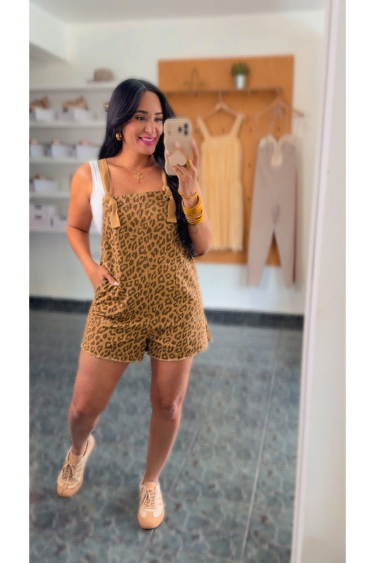 Brown Leopard Romper