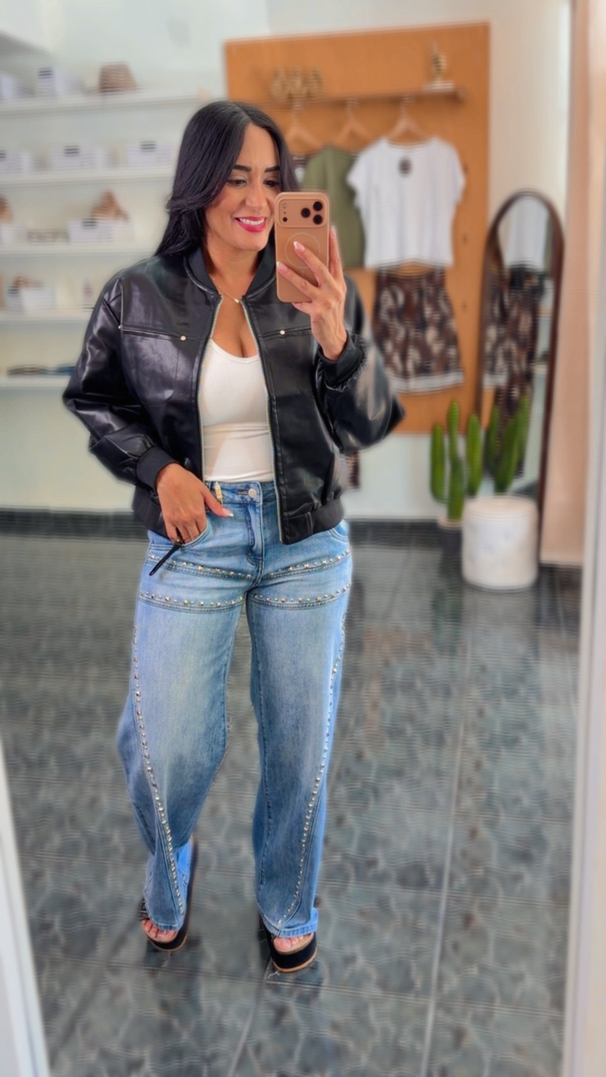 Black Onesize Leather Jacket