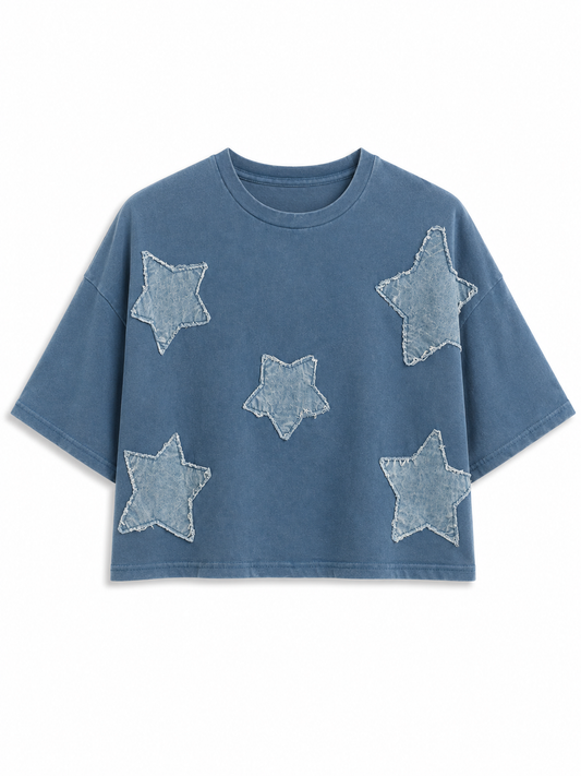 Blue Denim Star Top