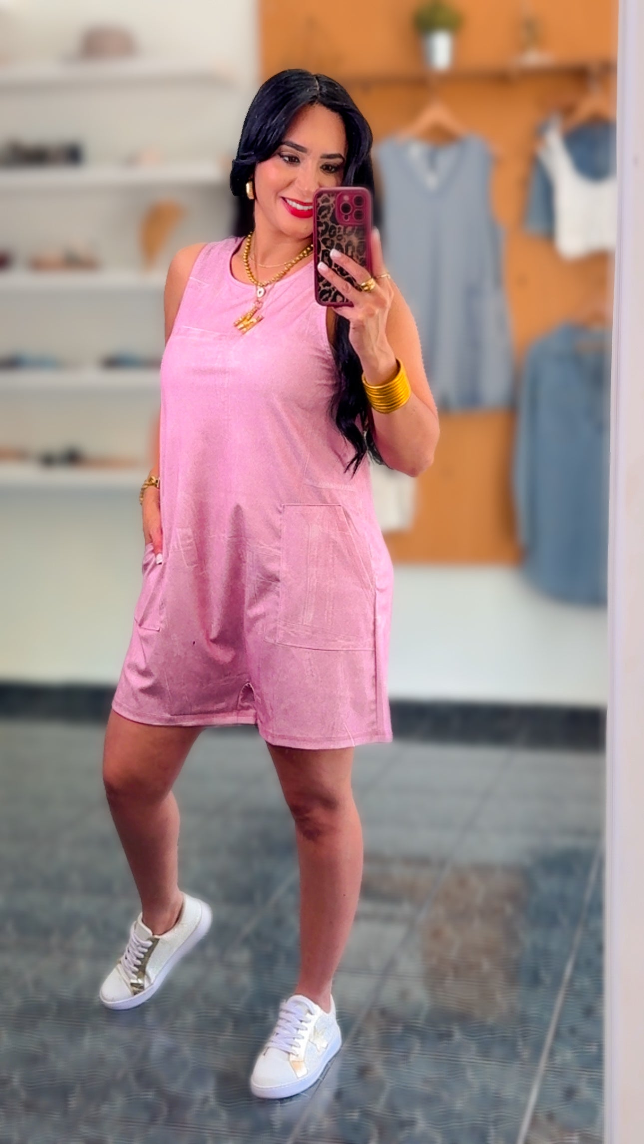 Blush Washed Printed Casual Romper